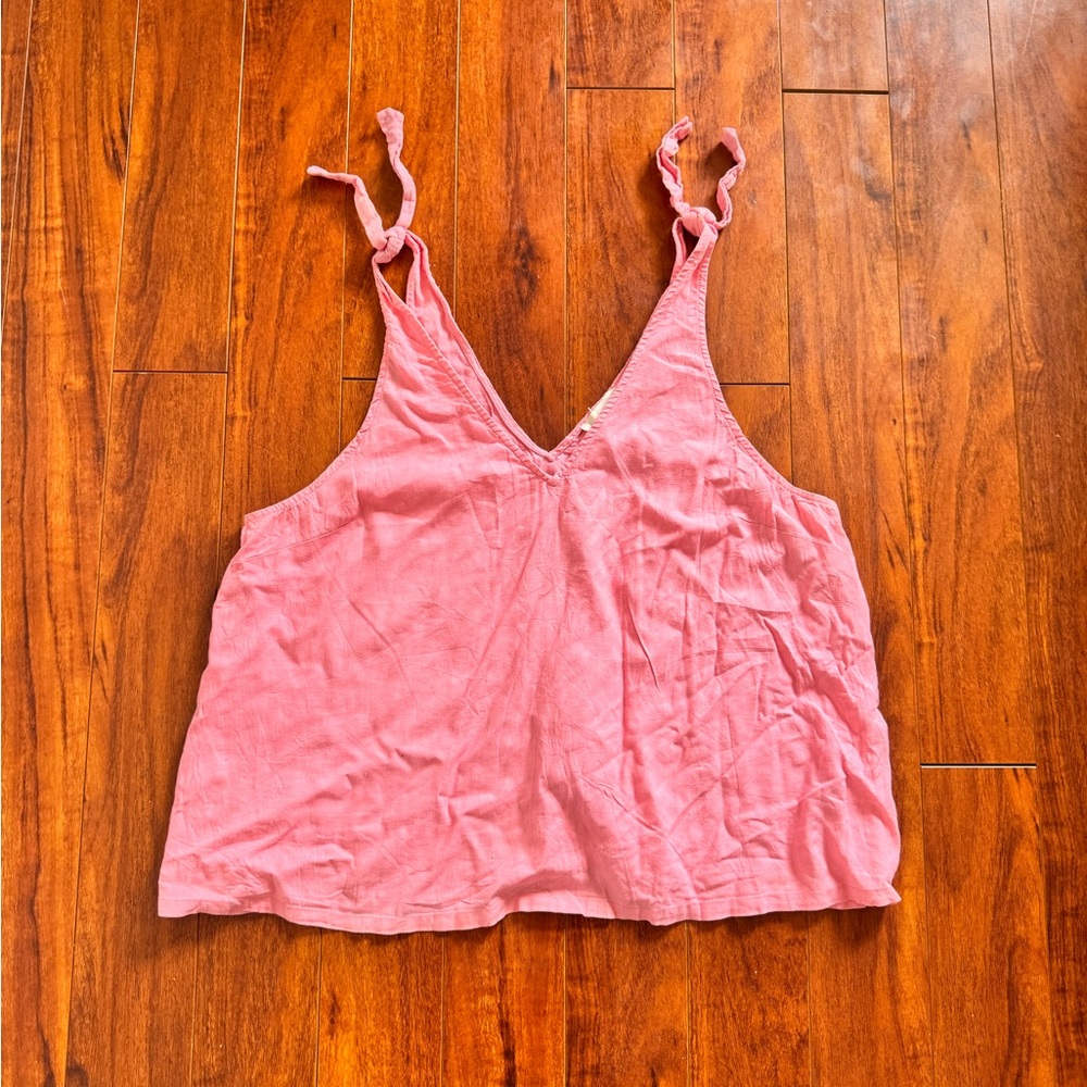 Treasure & Bond Pink Tie-Shoulder V-Neck Camisole